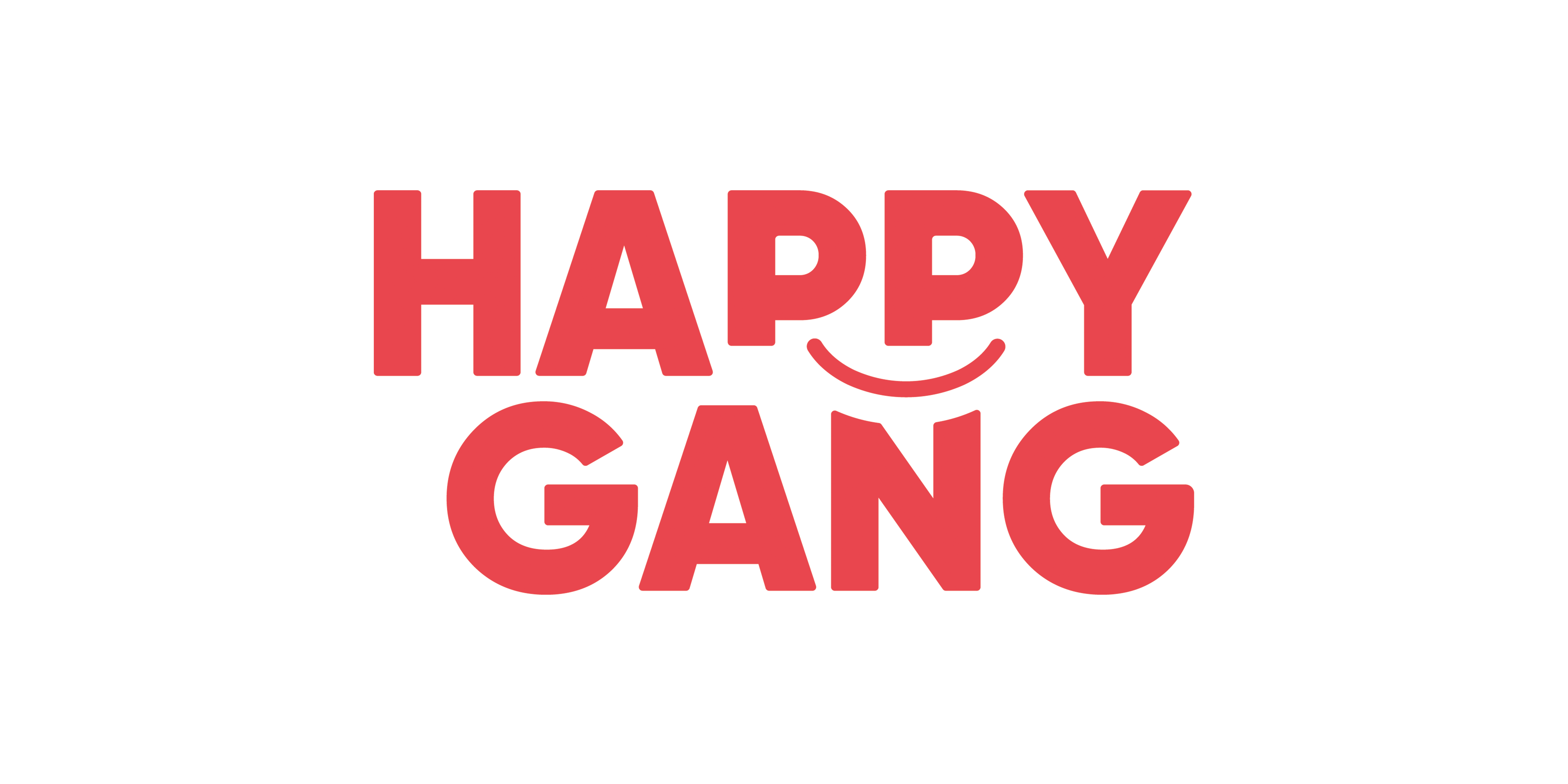 Hier ist das rote Logo der Marke HappyGang zu sehen.
